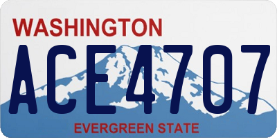 WA license plate ACE4707