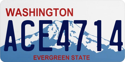 WA license plate ACE4714