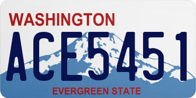 WA license plate ACE5451