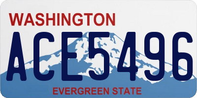 WA license plate ACE5496