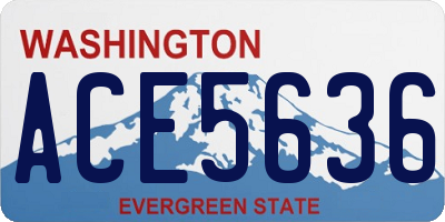 WA license plate ACE5636