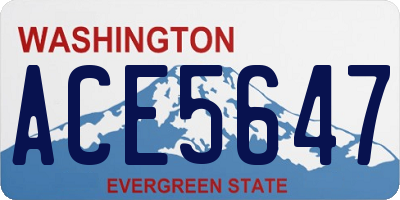 WA license plate ACE5647
