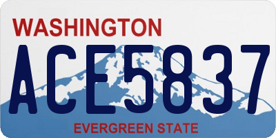 WA license plate ACE5837