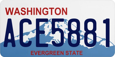 WA license plate ACE5881