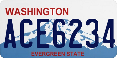 WA license plate ACE6234