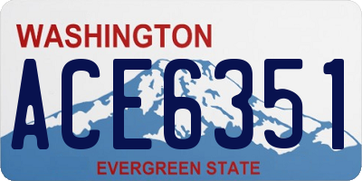 WA license plate ACE6351