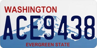 WA license plate ACE9438