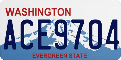 WA license plate ACE9704