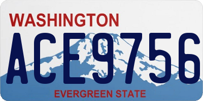 WA license plate ACE9756