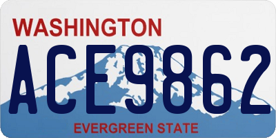 WA license plate ACE9862