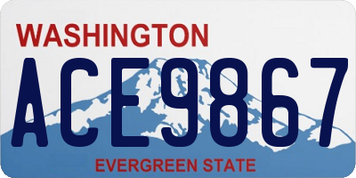 WA license plate ACE9867