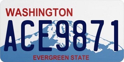 WA license plate ACE9871