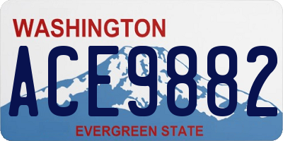 WA license plate ACE9882
