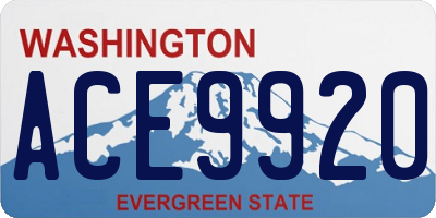 WA license plate ACE9920