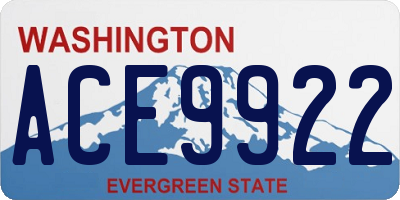 WA license plate ACE9922