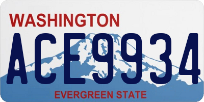WA license plate ACE9934