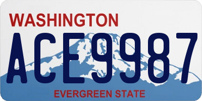 WA license plate ACE9987