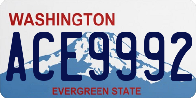 WA license plate ACE9992