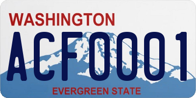 WA license plate ACF0001