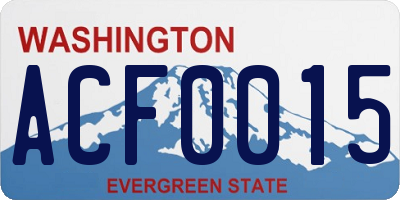 WA license plate ACF0015