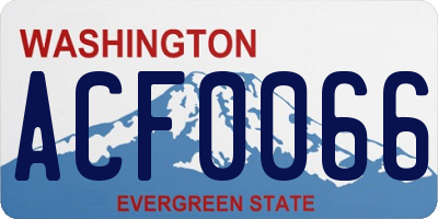 WA license plate ACF0066