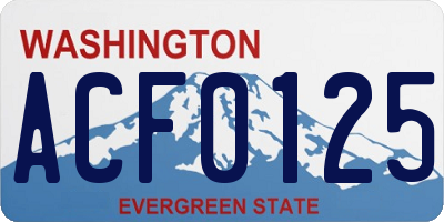 WA license plate ACF0125