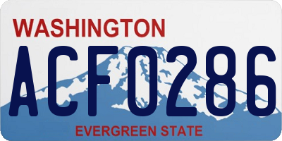 WA license plate ACF0286