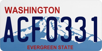 WA license plate ACF0331