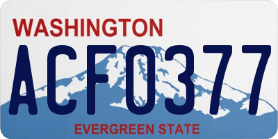 WA license plate ACF0377