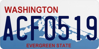 WA license plate ACF0519