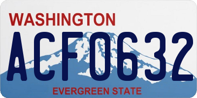 WA license plate ACF0632