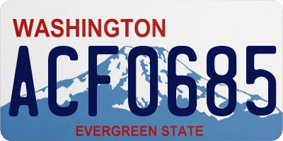 WA license plate ACF0685