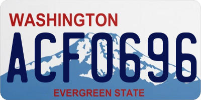 WA license plate ACF0696