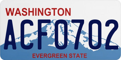 WA license plate ACF0702