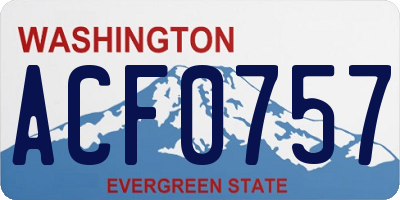 WA license plate ACF0757