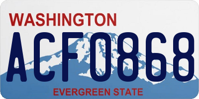 WA license plate ACF0868