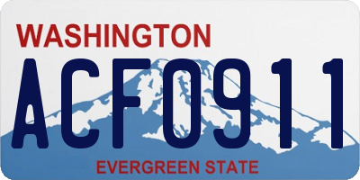 WA license plate ACF0911