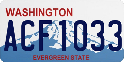 WA license plate ACF1033