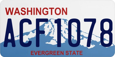 WA license plate ACF1078