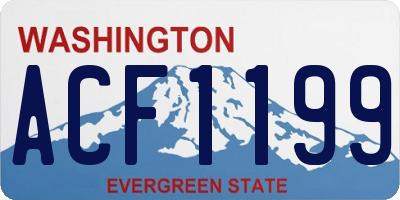 WA license plate ACF1199