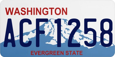 WA license plate ACF1258