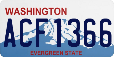 WA license plate ACF1366