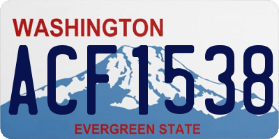 WA license plate ACF1538