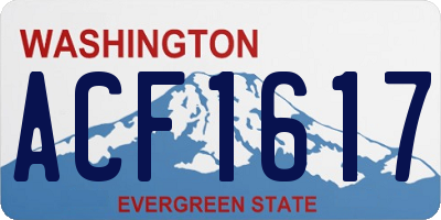 WA license plate ACF1617