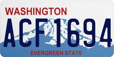 WA license plate ACF1694