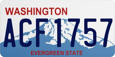WA license plate ACF1757
