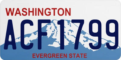 WA license plate ACF1799