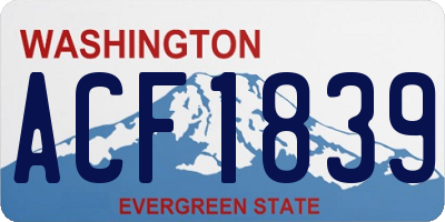 WA license plate ACF1839