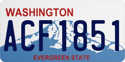 WA license plate ACF1851