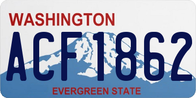 WA license plate ACF1862